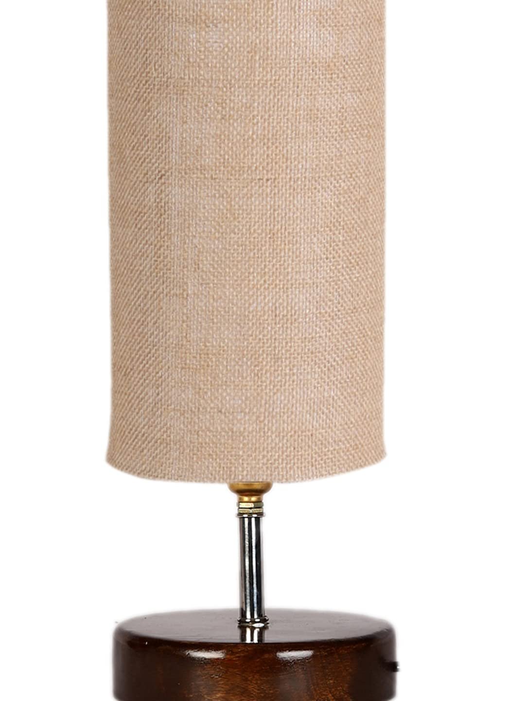 Beige Jute Table lamp with Brown Wood Base(YK69)