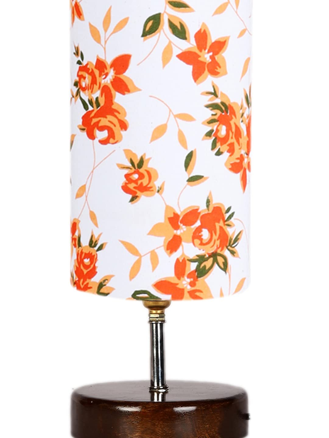 Multicolor Cotton Table lamp with Brown Wood Base(YK76)