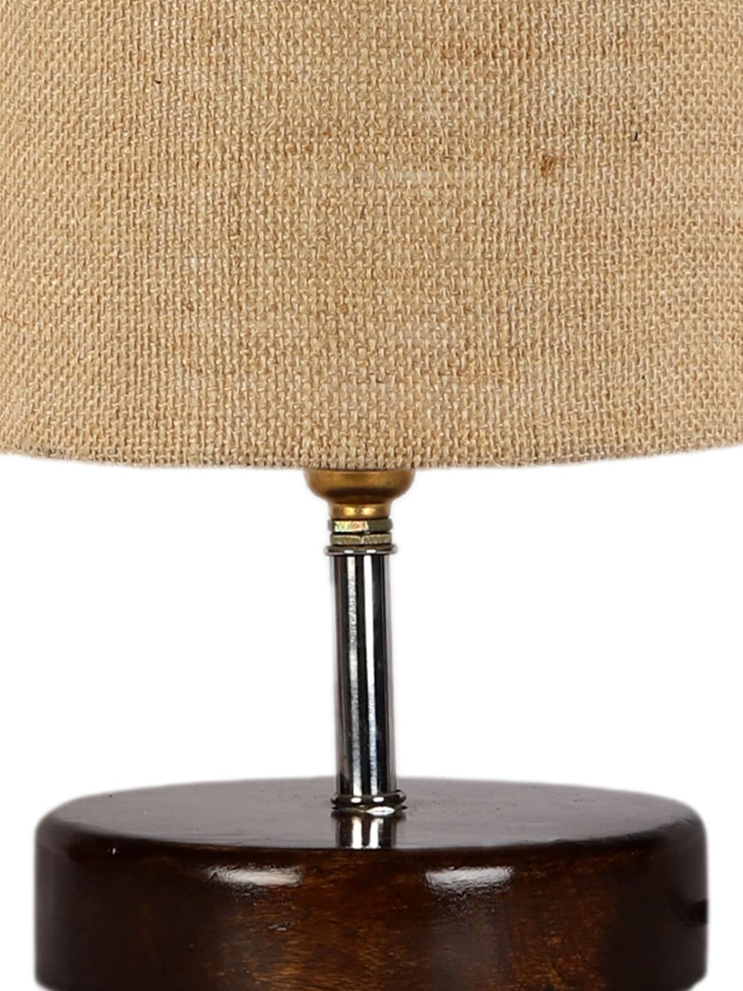 Beige Jute Table lamp with Brown Wood Base (YK88)