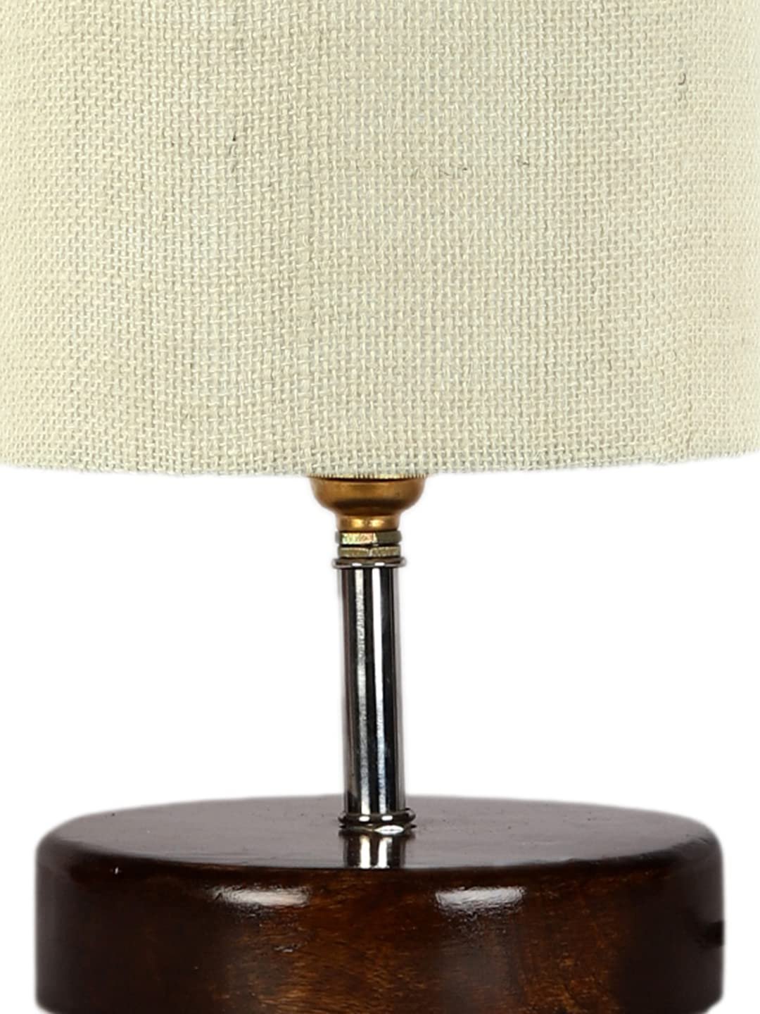 White Jute Table lamp with Brown Wood Base (YK89)