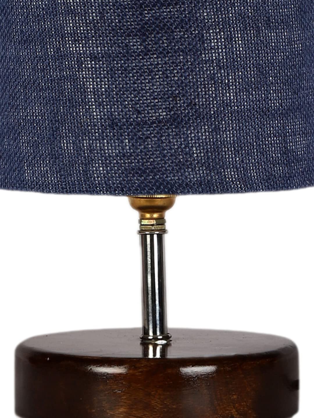 Blue Jute Table lamp with Brown Wood Base (YK92)