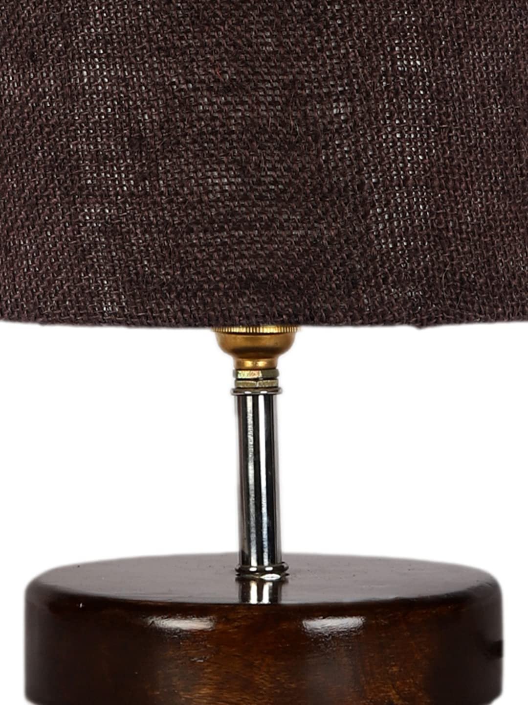 Brown Jute Table Lamp with Brown Wood Base (YK99)
