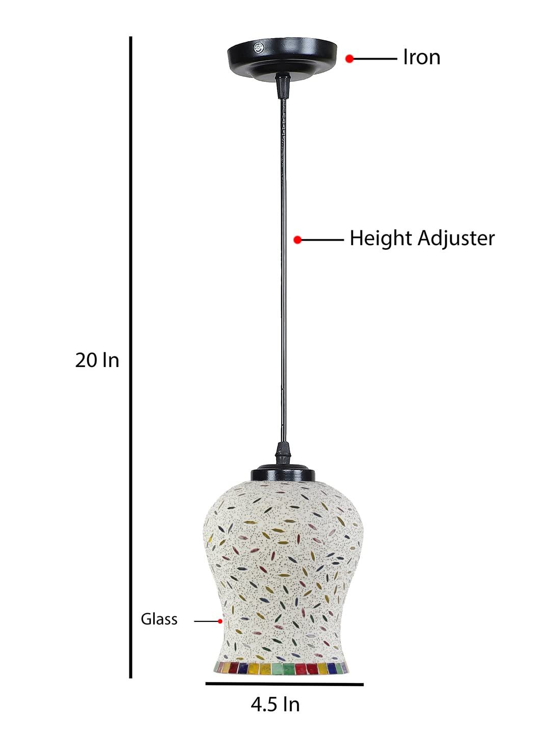 Multicolor Mosaic Glass Hanging Lamp
