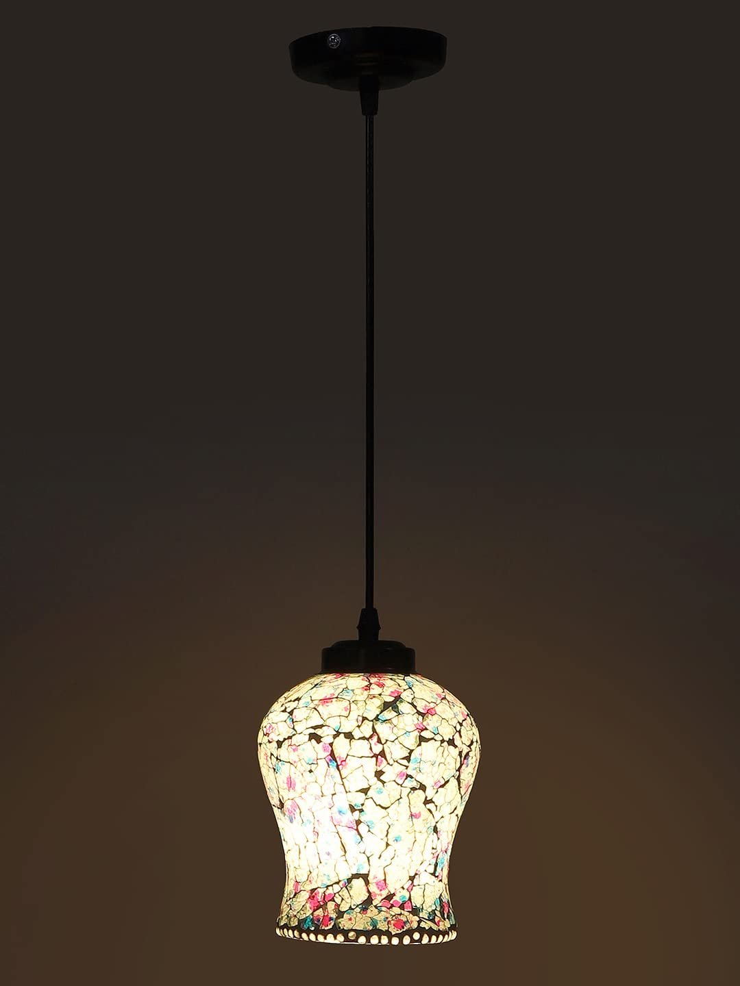 Multicolor Mosaic Glass Hanging Lamp