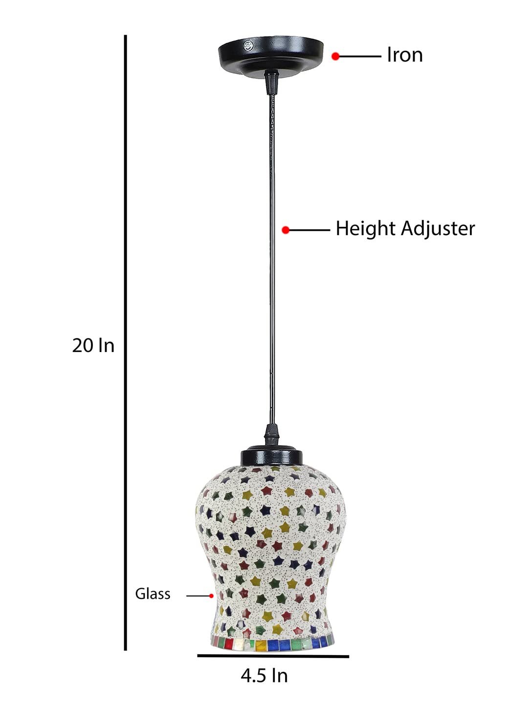 Multicolor Mosaic Glass Hanging Lamp