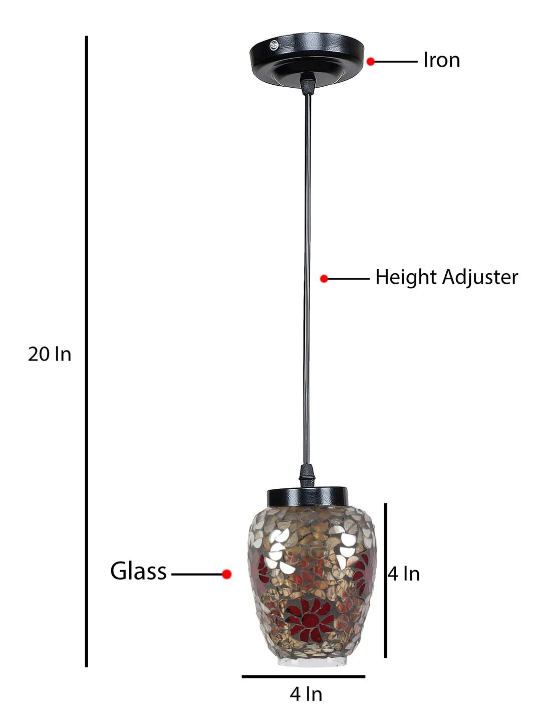 Multicolor Mosaic Glass Hanging Lamp
