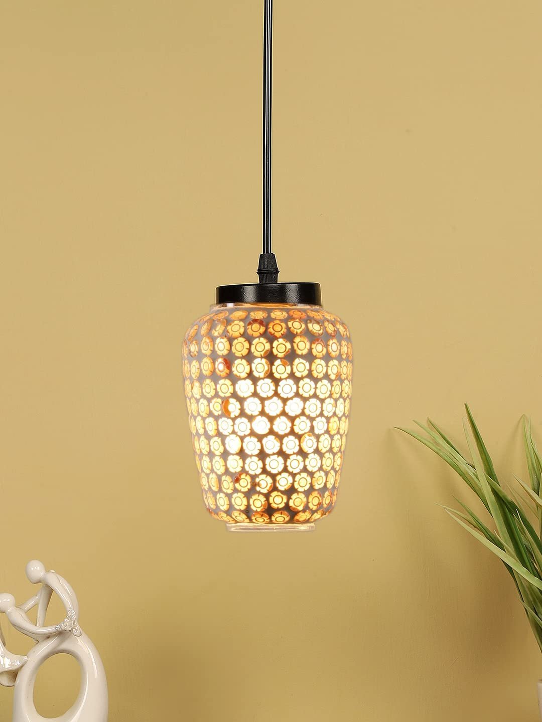 Multicolor Mosaic Glass Hanging Lamp