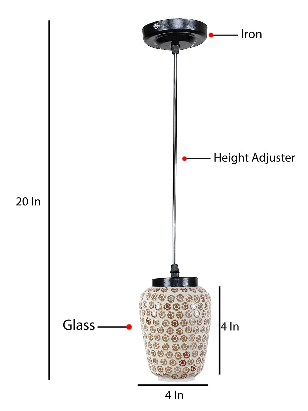 Multicolor Mosaic Glass Hanging Lamp