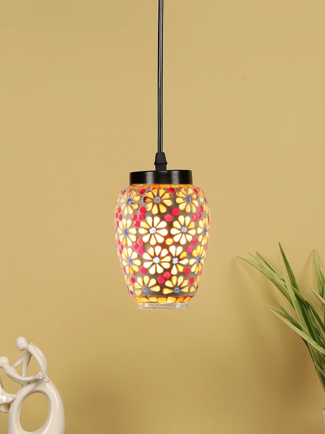 Multicolor Mosaic Glass Hanging Lamp