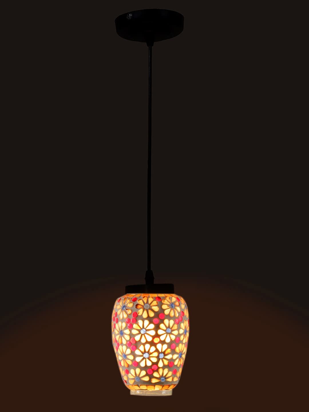 Multicolor Mosaic Glass Hanging Lamp