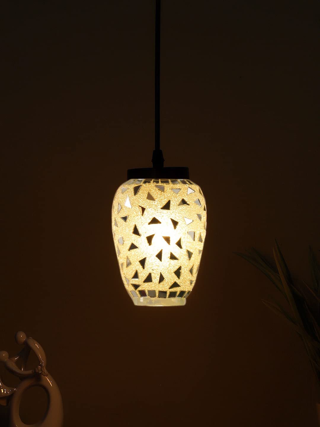 Multicolor Mosaic Glass Hanging Lamp