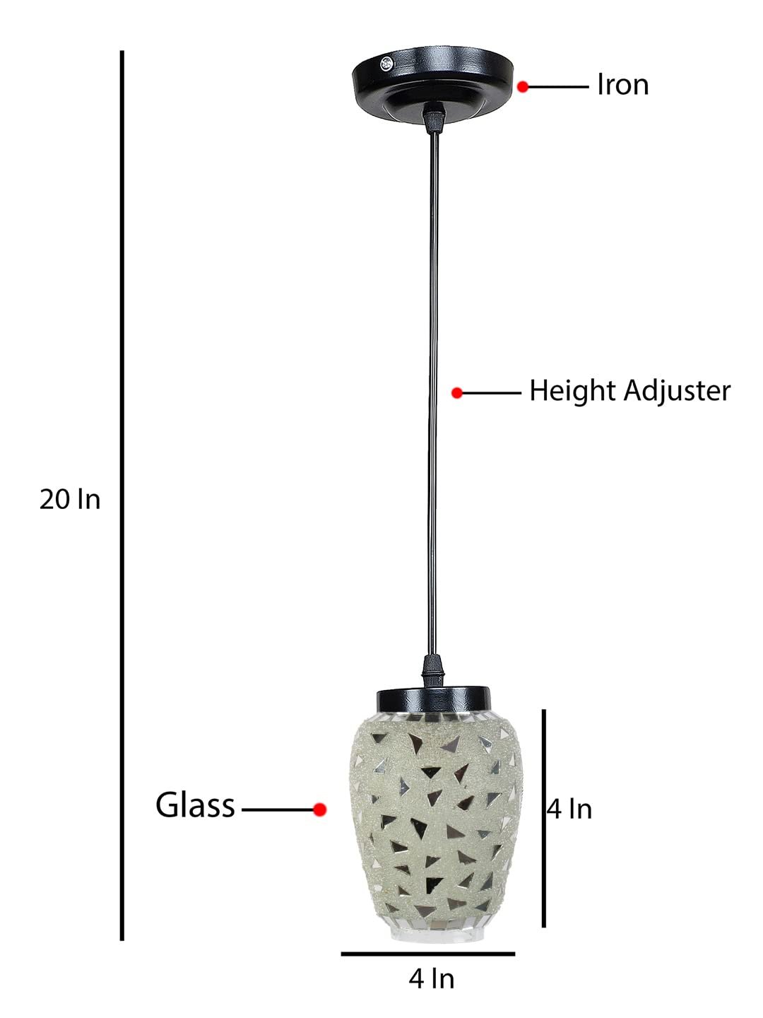 Multicolor Mosaic Glass Hanging Lamp