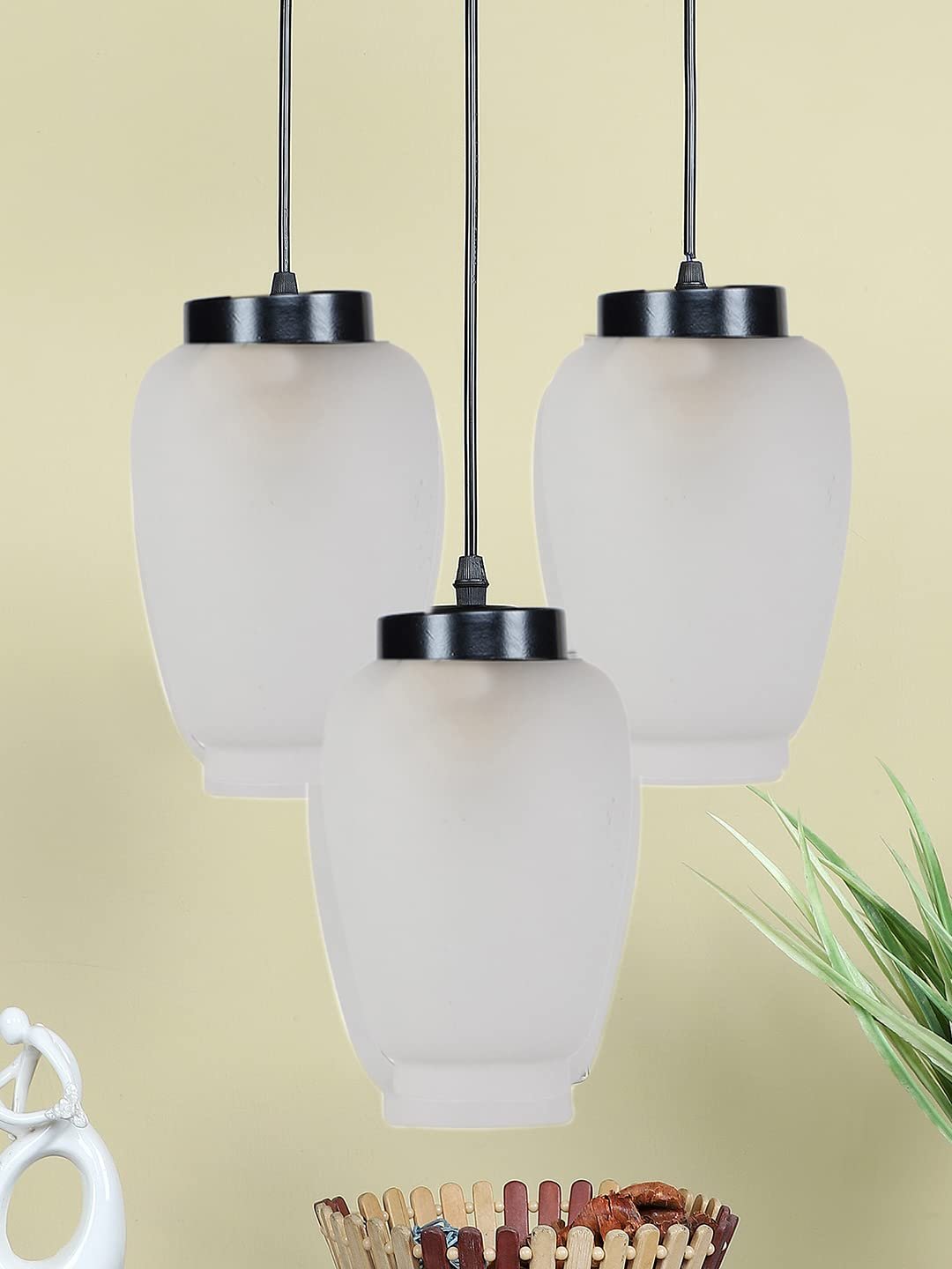 Cluster Milky Glass Hanging Lamp