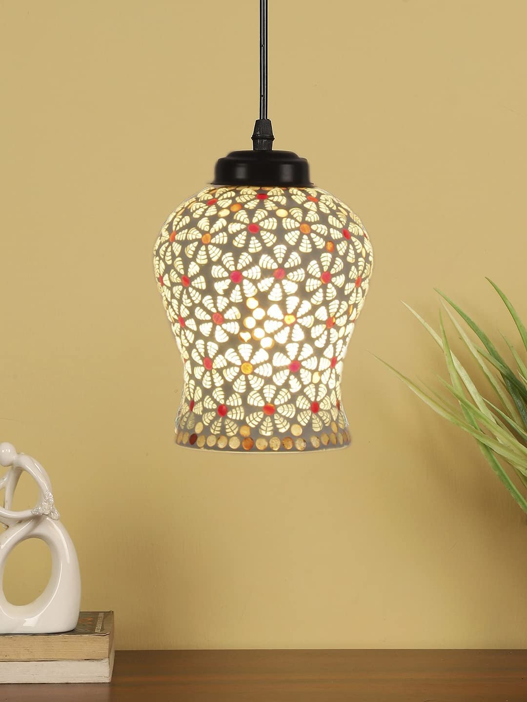 Multicolor Mosaic Glass Hanging Lamp