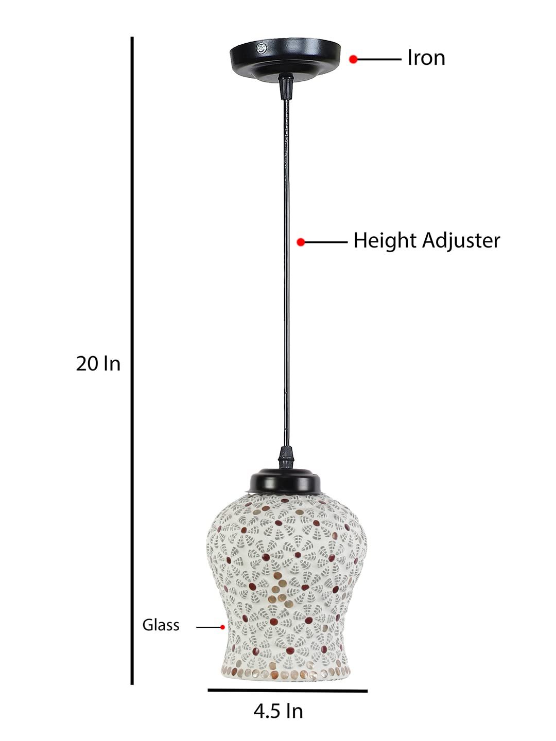 Multicolor Mosaic Glass Hanging Lamp