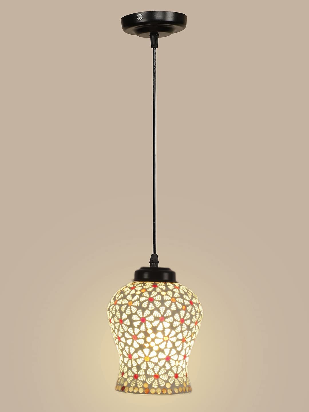 Multicolor Mosaic Glass Hanging Lamp