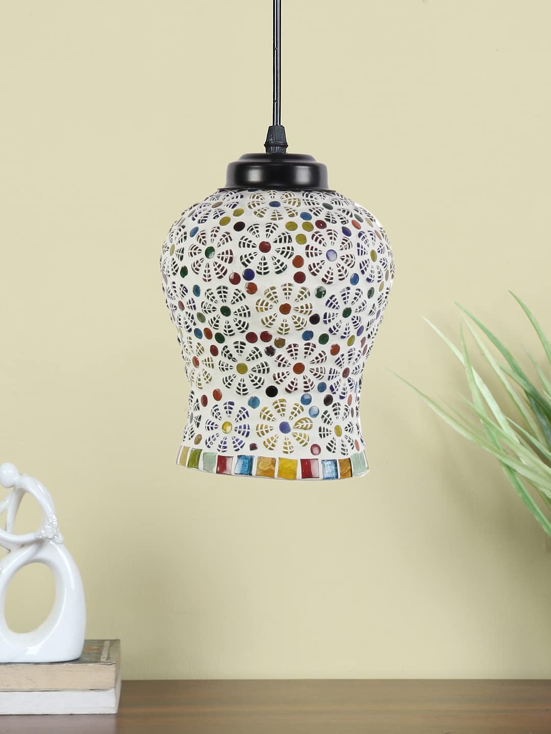 Multicolor Mosaic Glass Hanging Lamp