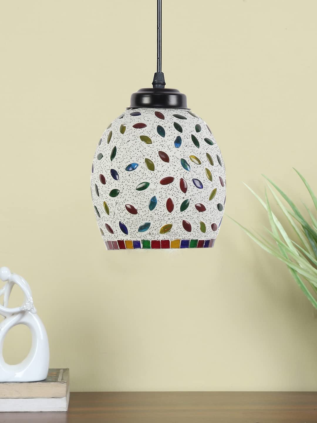 Multicolor Mosaic Glass Hanging Lamp