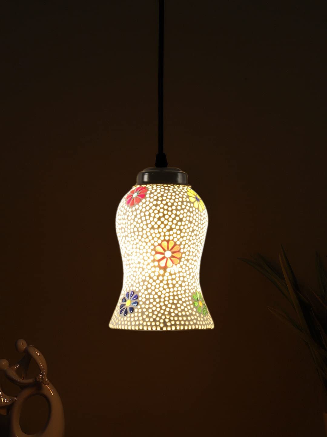Multicolor Mosaic Glass Hanging Lamp