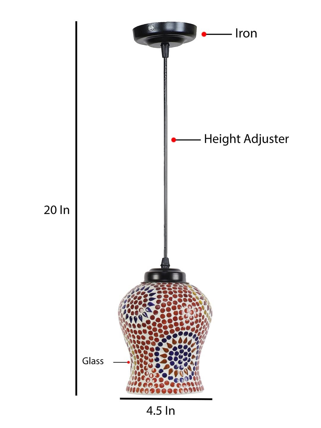Multicolor Mosaic Glass Hanging Lamp
