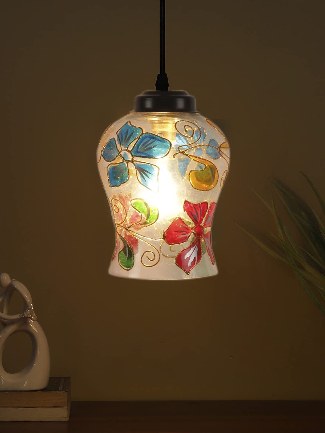 Multicolor Mosaic Glass Hanging Lamp