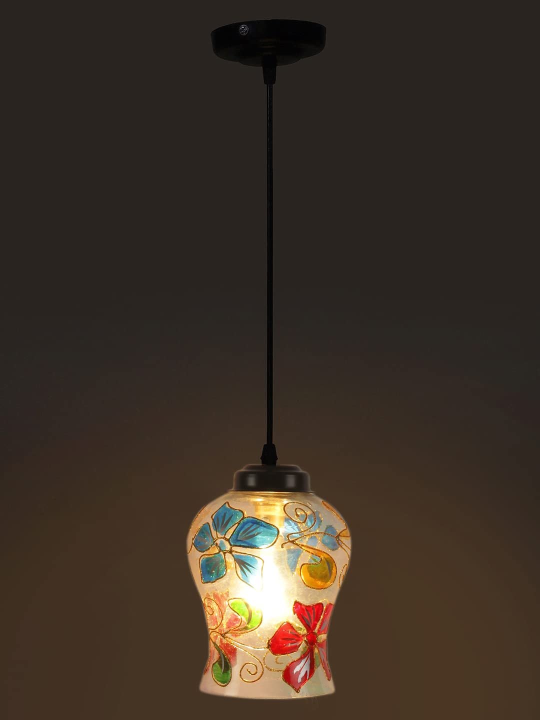 Multicolor Mosaic Glass Hanging Lamp