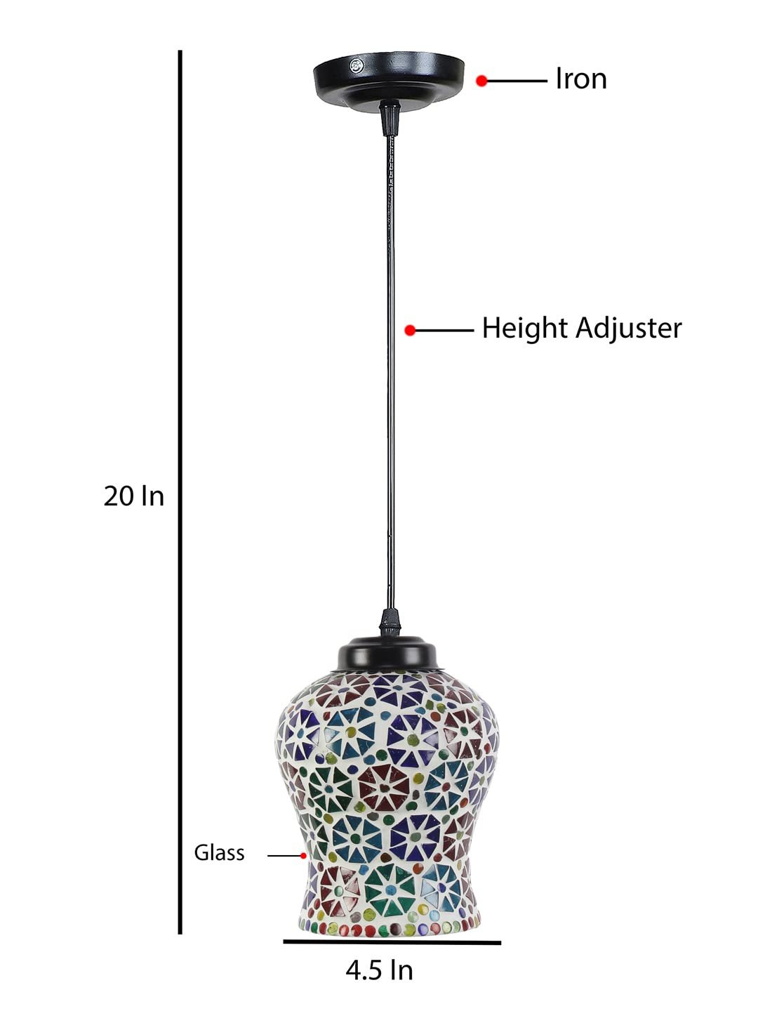 Multicolor Mosaic Glass Hanging Lamp