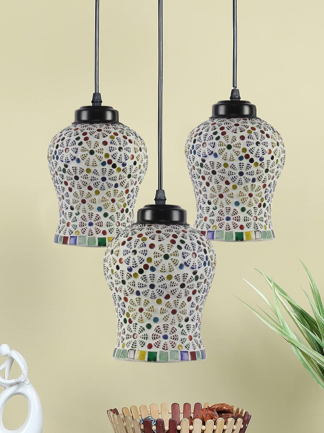 Multicolor Mosaic Cluster Hanging lamp