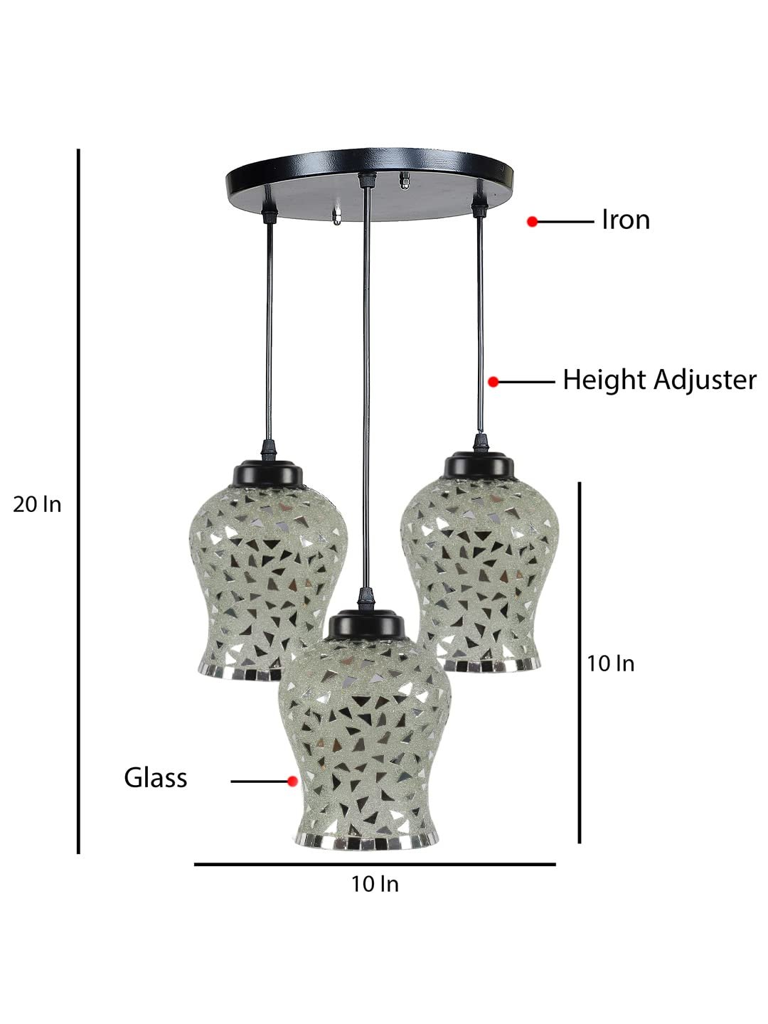 Multicolor Mosaic Cluster Hanging lamp