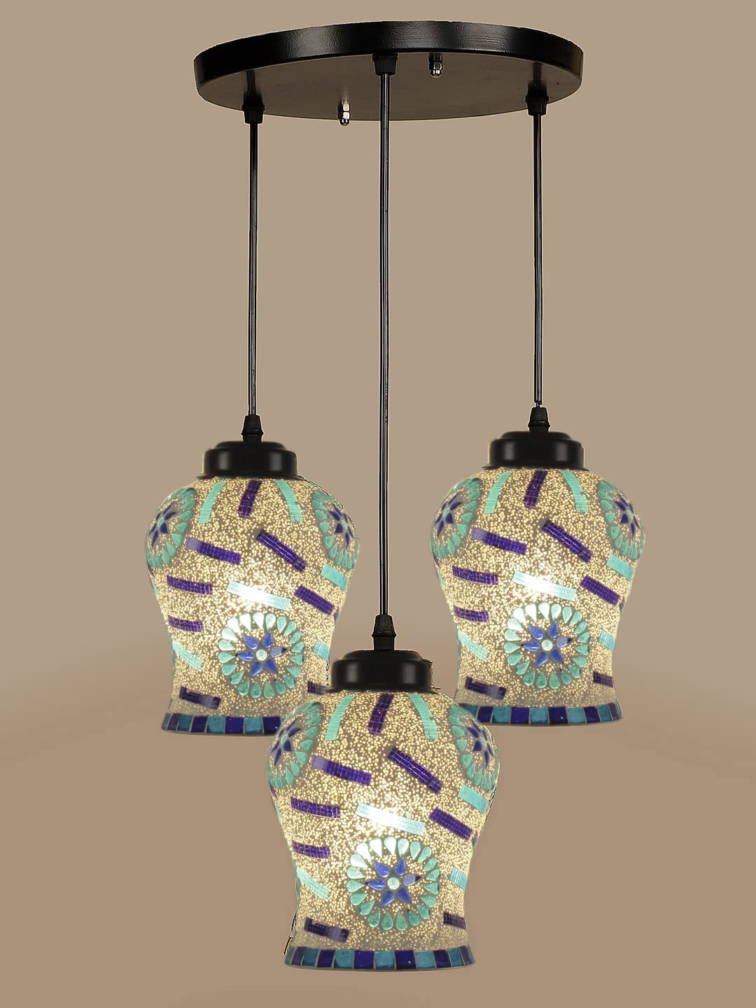Multicolor Mosaic Cluster Hanging lamp