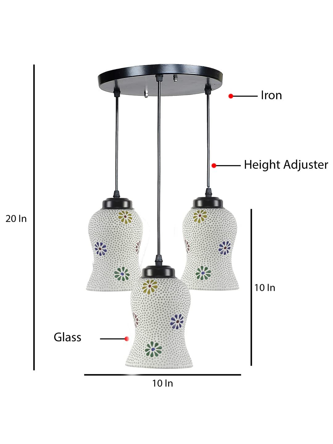 Multicolor Mosaic Cluster Hanging lamp