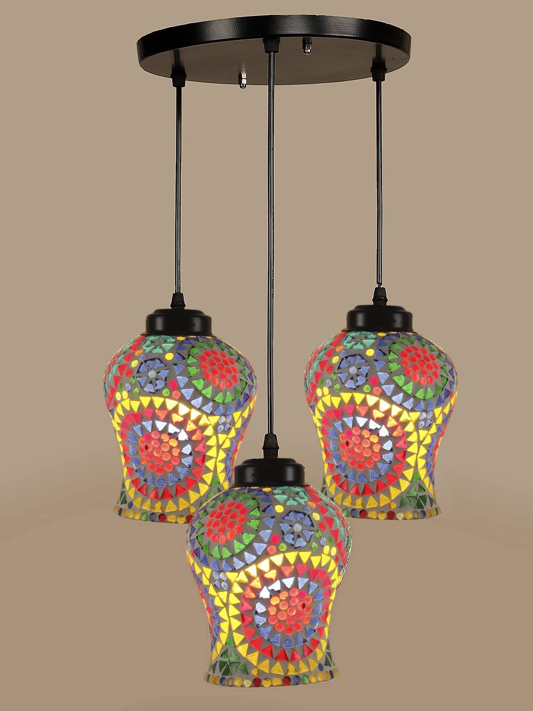 Multicolor Mosaic Cluster Hanging lamp