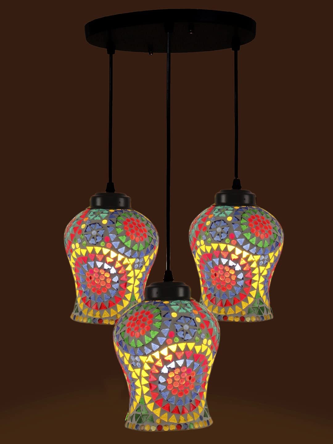 Multicolor Mosaic Cluster Hanging lamp