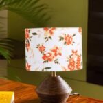 Multicolor Cotton Table lamp with Wood Natural Base (7×12 inches)-14