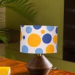 Multicolor Cotton Table lamp with Wood Natural Base (7×12 inches)-18