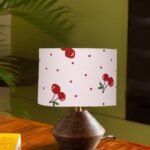 Multicolor Cotton Table lamp with Wood Natural Base (7×12 inches)-19