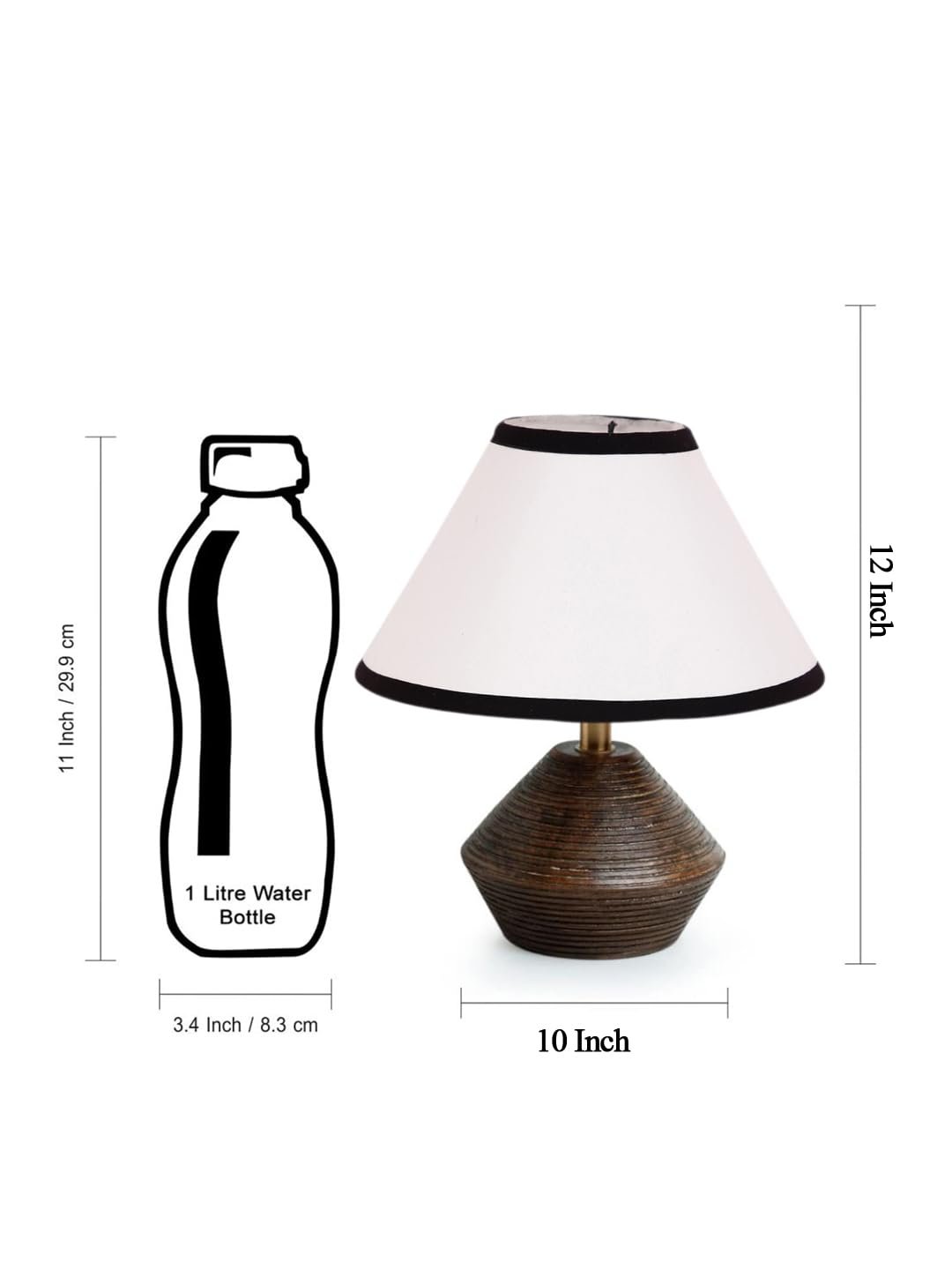 Multicolor Cotton Table lamp with Wood Natural Base (10x12 inches)-33