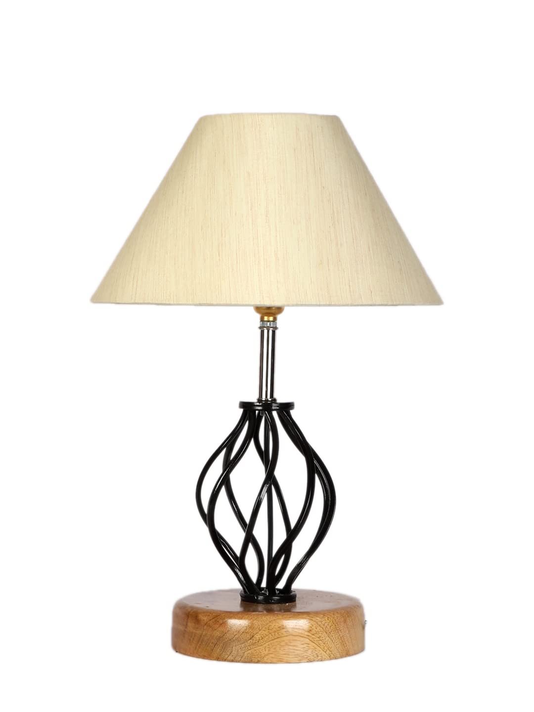 Off-White Cotton Table lamp with Wood & Iron Base(0+D2:D2291)