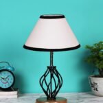 Multicolor Cotton Table lamp with Wood & Iron Base(07)