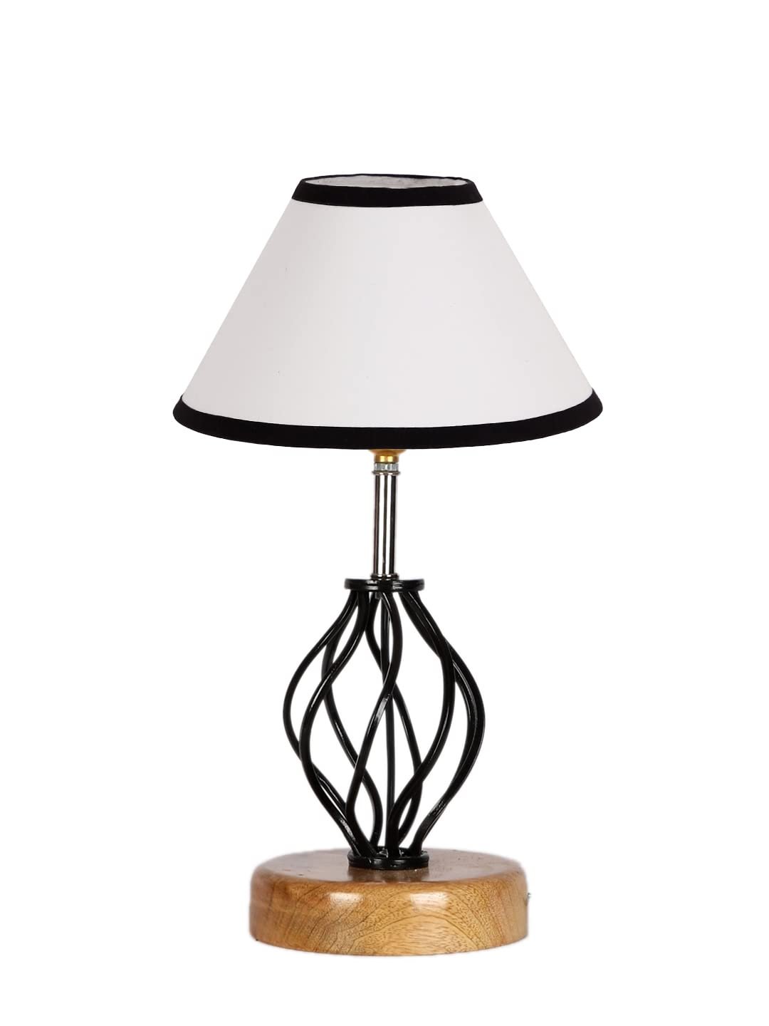 Multicolor Cotton Table lamp with Wood & Iron Base(07)