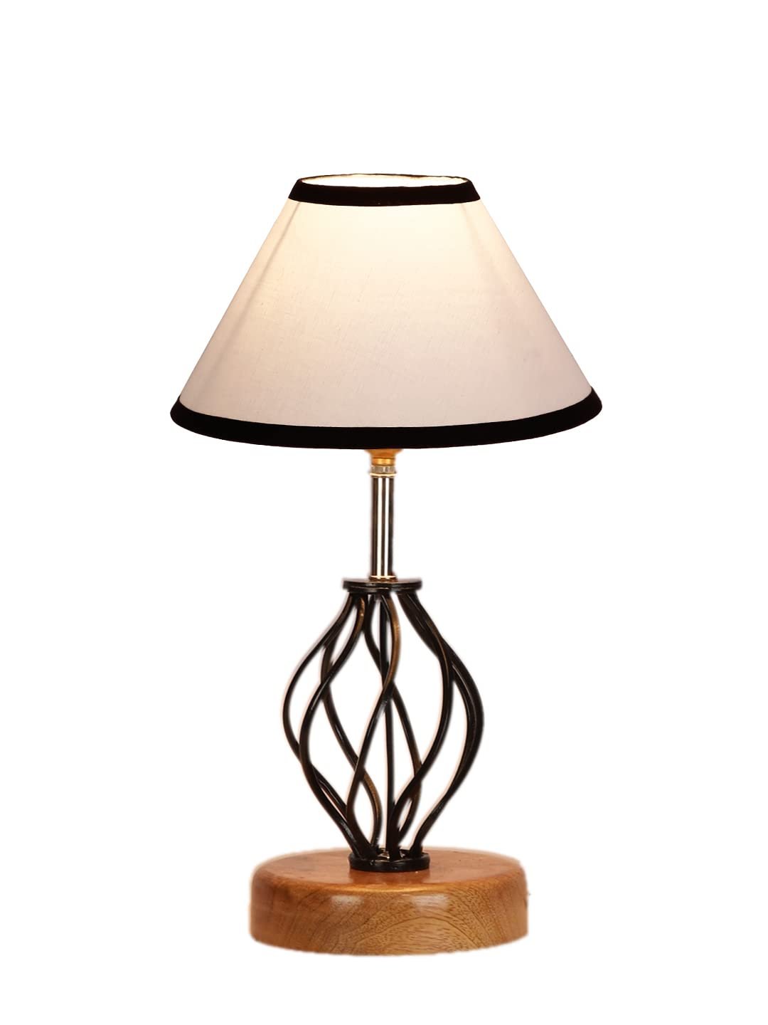 Multicolor Cotton Table lamp with Wood & Iron Base(07)