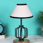 Multicolor Cotton Table lamp with Wood & Iron Base(109)
