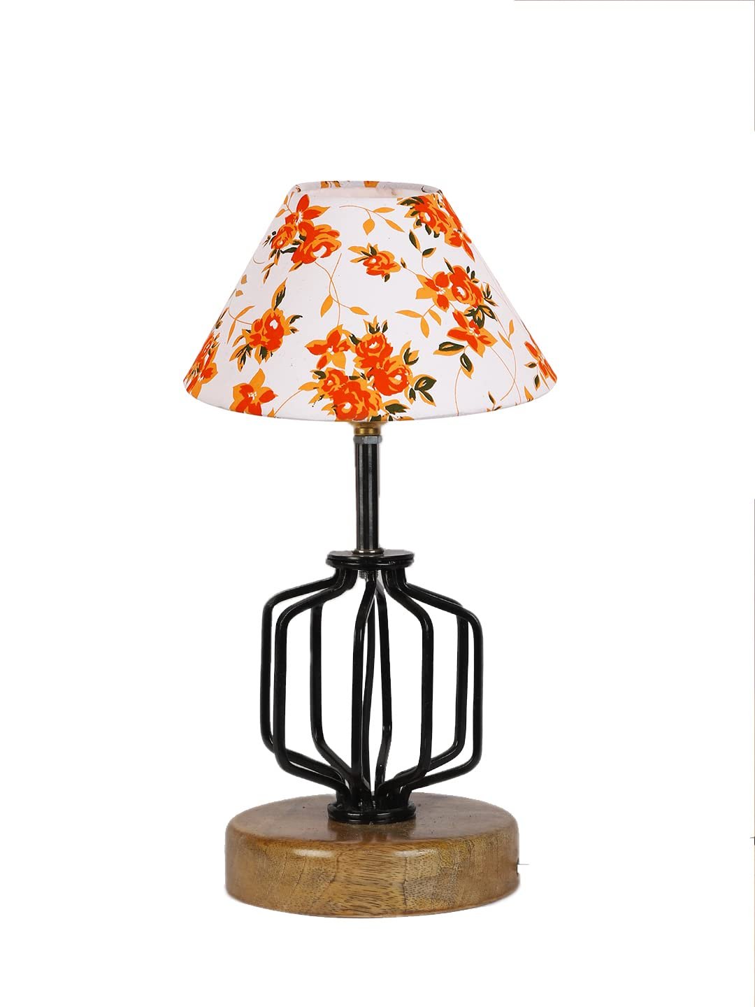 Multicolor Cotton Table lamp with Wood & Iron Base(116)