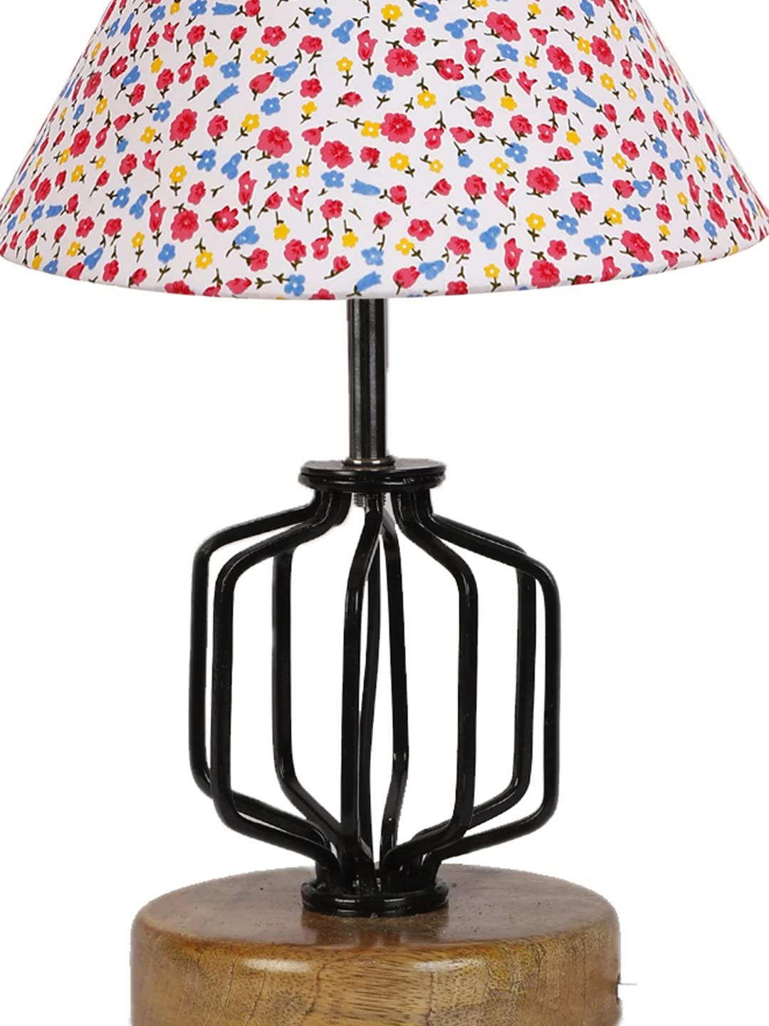 Multicolor Cotton Table lamp with Wood & Iron Base(117)