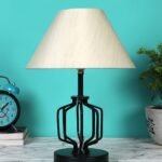 Off-White Cotton Table lamp with Iron Base(120)