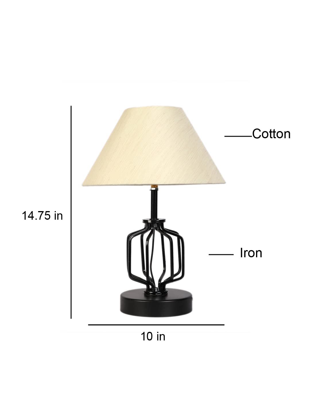 Off-White Cotton Table lamp with Iron Base(120)