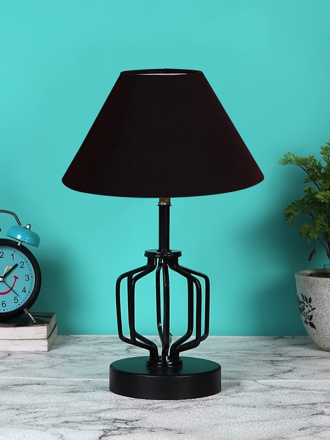 Black Cotton Table lamp with Iron Base(121)