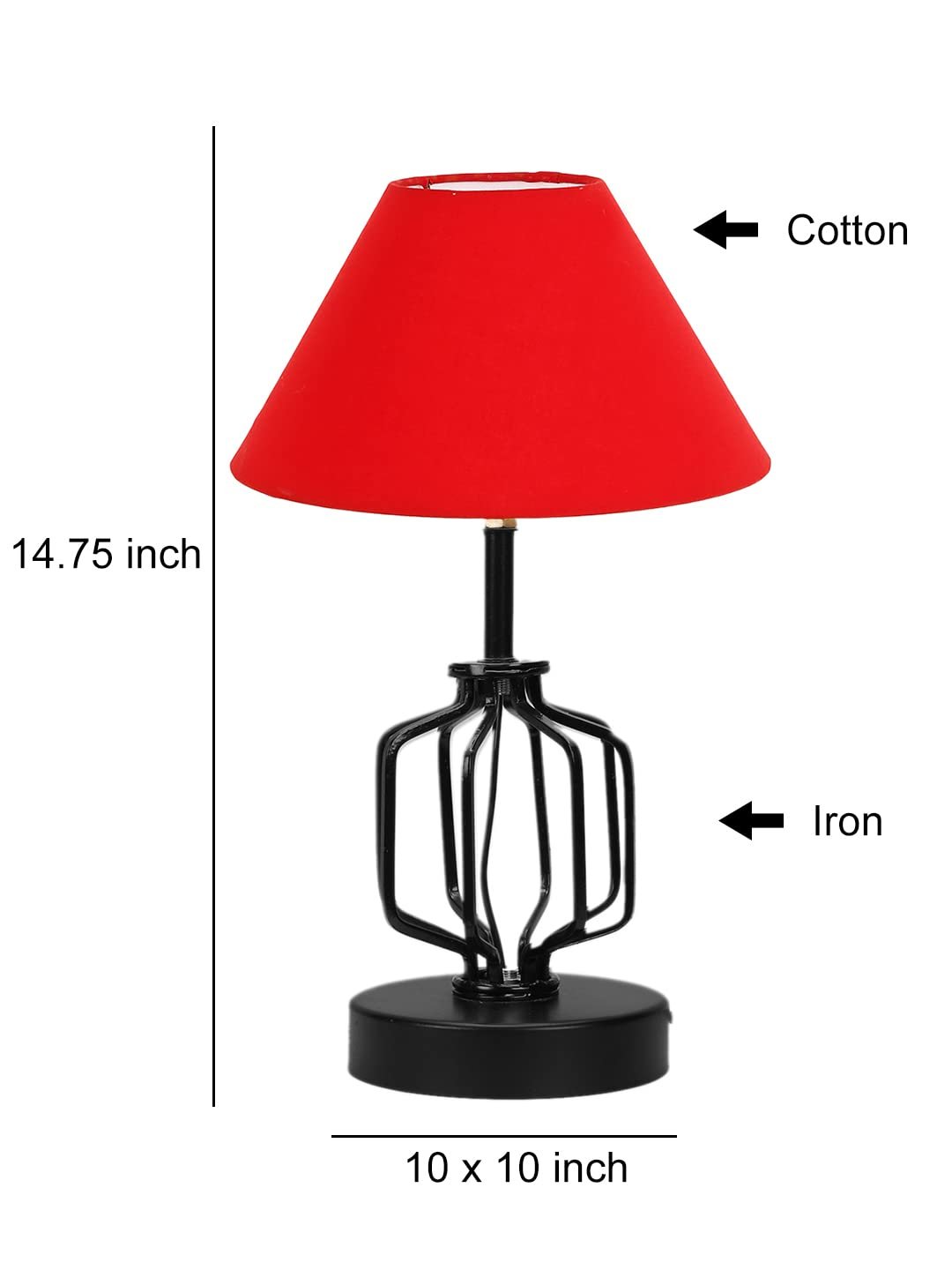 Red Cotton Table lamp with Iron Base(122)
