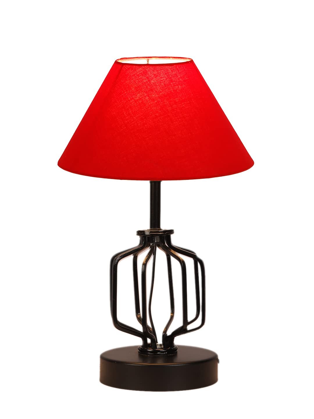 Red Cotton Table lamp with Iron Base(122)