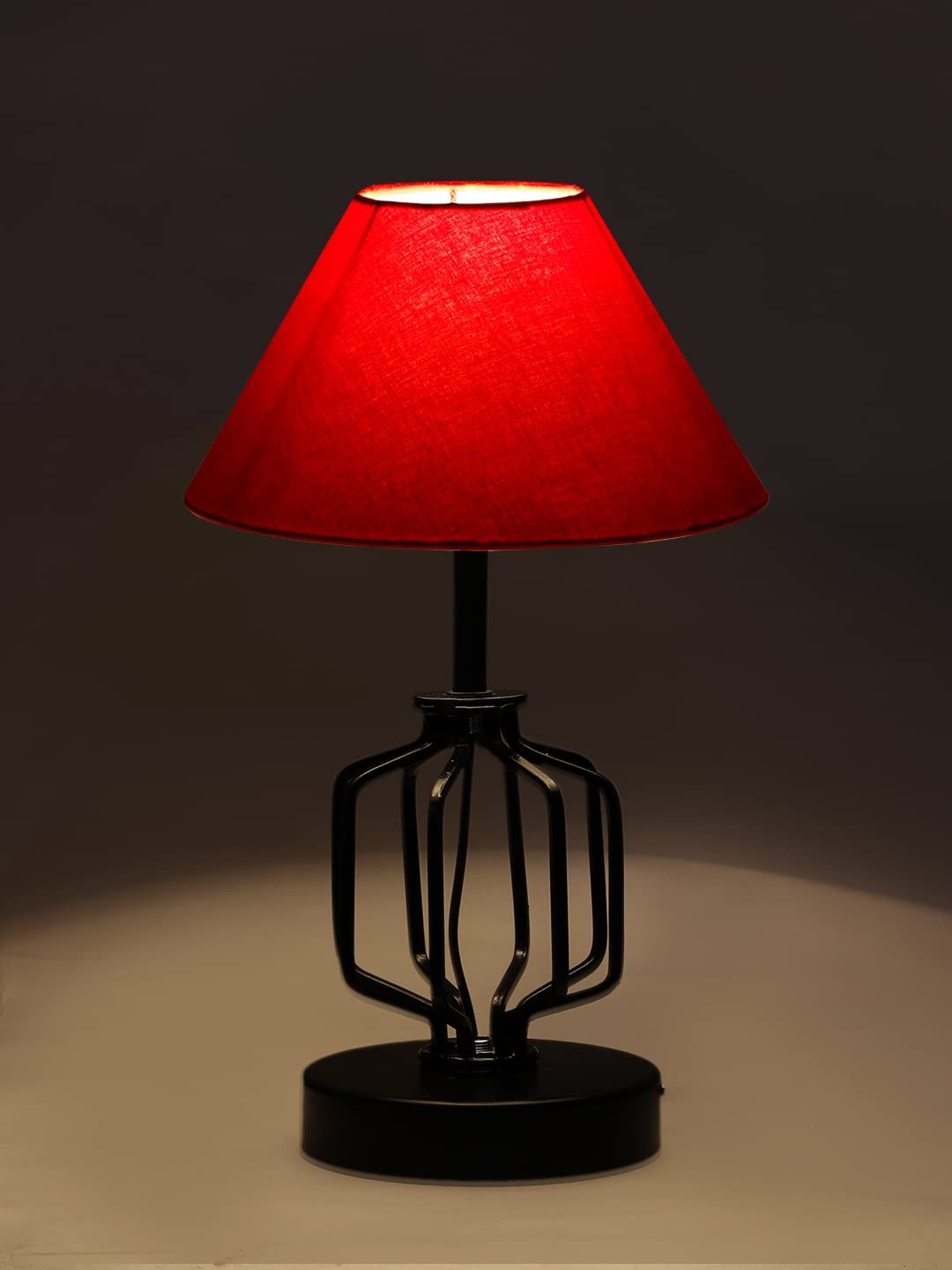 Red Cotton Table lamp with Iron Base(122)